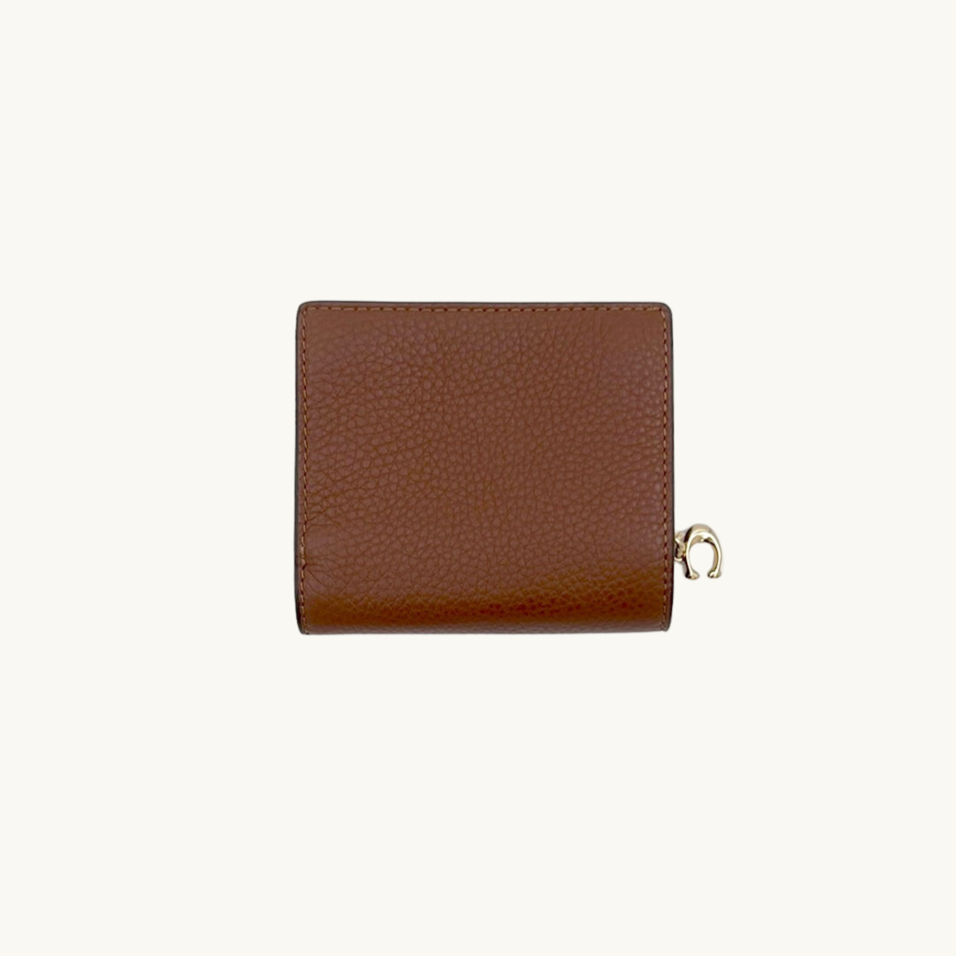 コーチ スナップ ウォレット 二つ折り財布 / SNAP WALLET / レッドウッド ペブルレザー