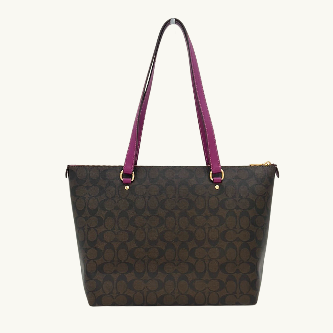 コーチ ギャラリー トートバッグ レディース / GALLERY TOTE IN SIGNATURE CANVAS / ブラウン ダークマゼンタ シグネチャーキャンバス