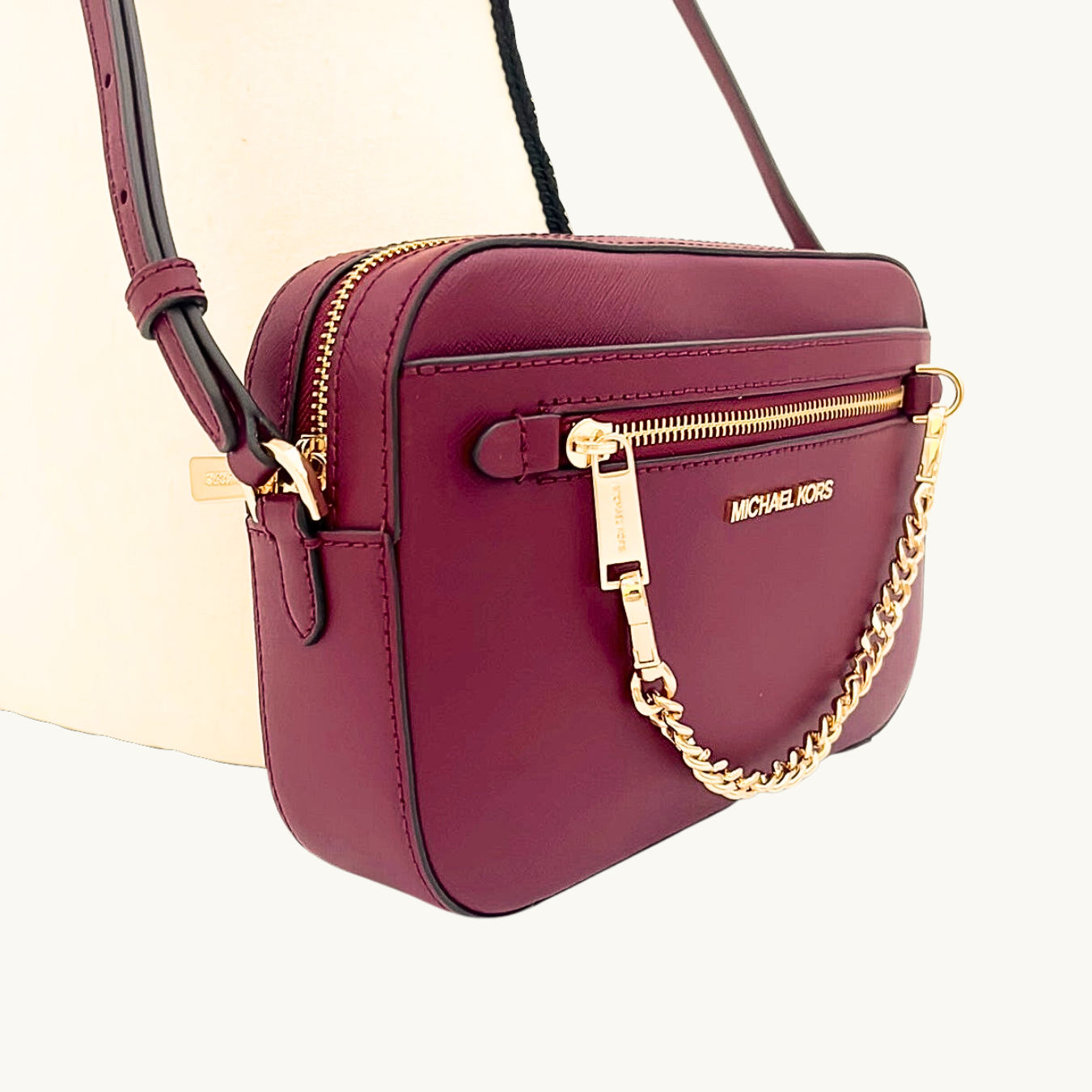 マイケル・コース ショルダーバッグ レディース / JET SET ITEM EAST WEST ZIP CHAIN CROSSBODY / マルベリー サフィアーノレザー