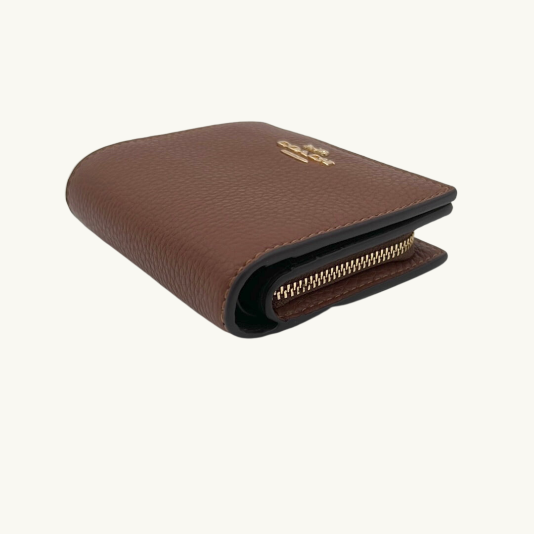 コーチ スナップ ウォレット 二つ折り財布 / SNAP WALLET / レッドウッド ペブルレザー