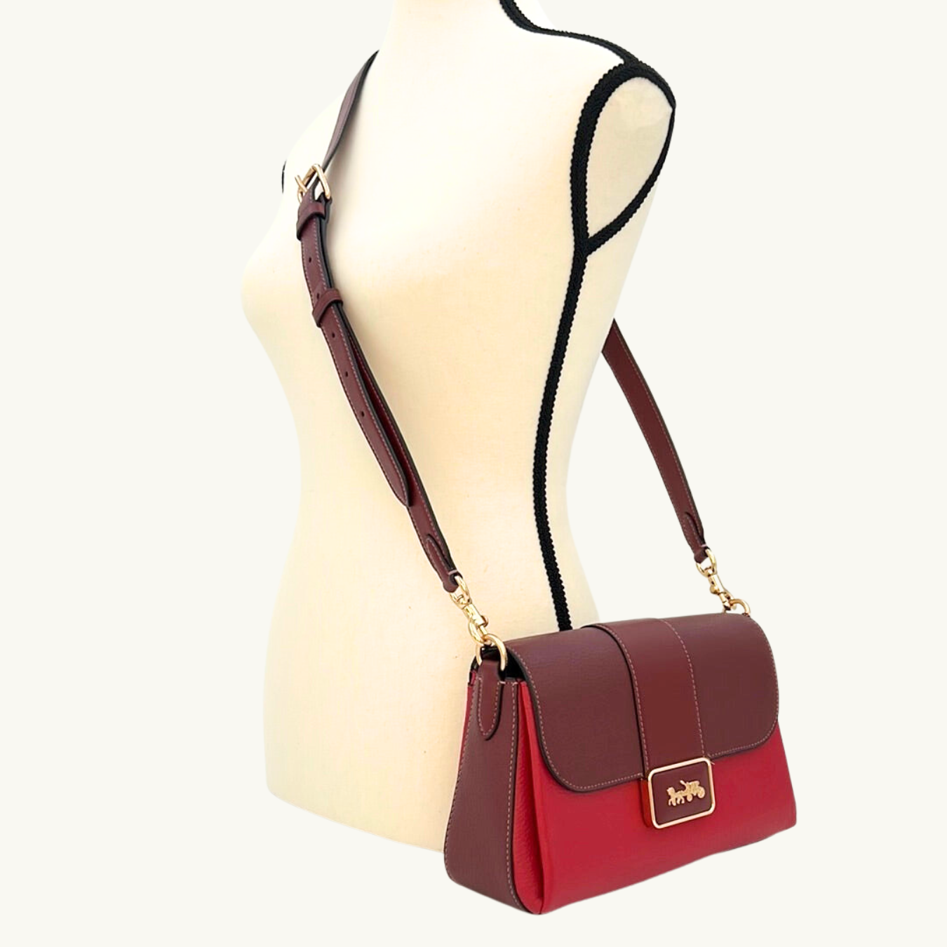 コーチ グレース ショルダー バッグ / GRACE SHOULDER BAG / レッドアップルマルチ ペブルレザー