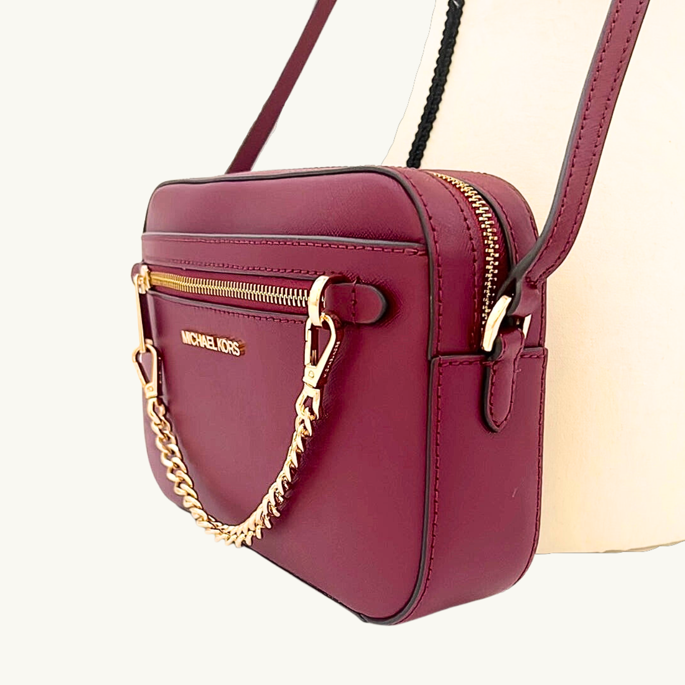 マイケル・コース ショルダーバッグ レディース / JET SET ITEM EAST WEST ZIP CHAIN CROSSBODY / マルベリー サフィアーノレザー