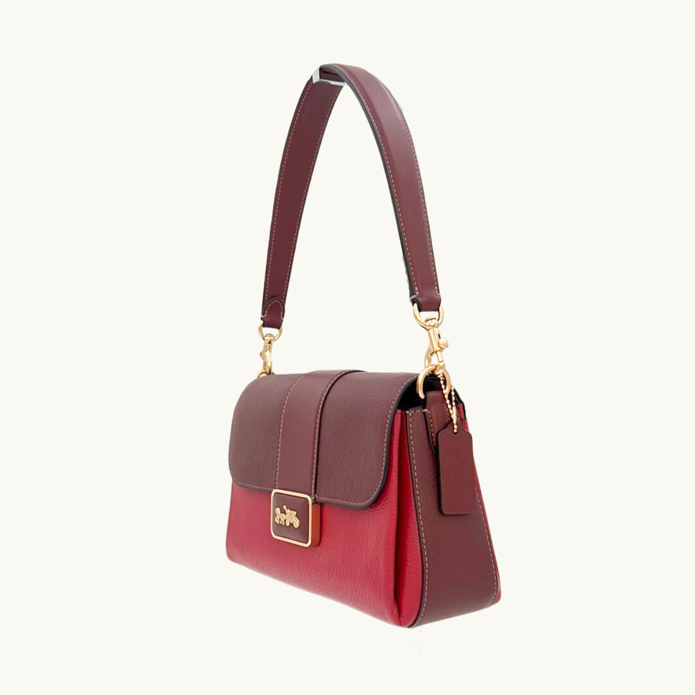 コーチ グレース ショルダー バッグ / GRACE SHOULDER BAG / レッドアップルマルチ ペブルレザー