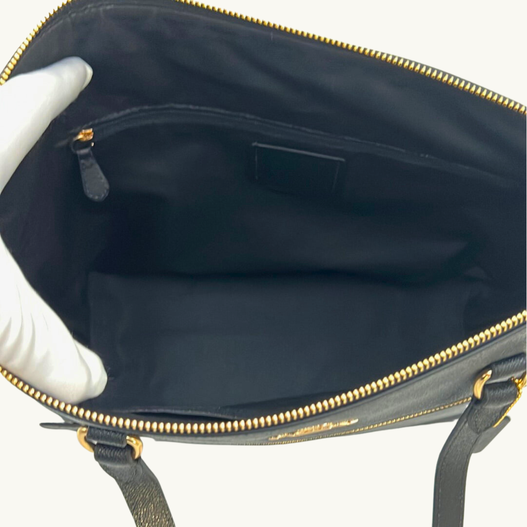 コーチ ギャラリー トートバッグ レディース / CROSS GRAIN LETHER GALLERY TOTE / ブラック クロスグレインレザー