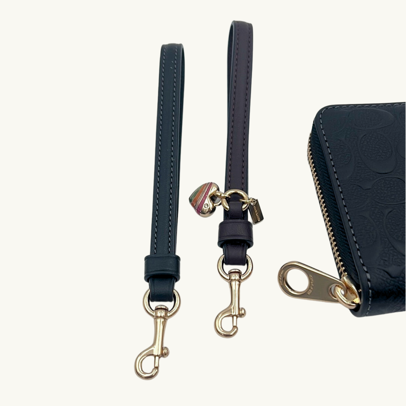 コーチ 長財布 (箱付き) / LONG ZIP AROUND WALLET / ブラック シグネチャークロスグレインレザー
