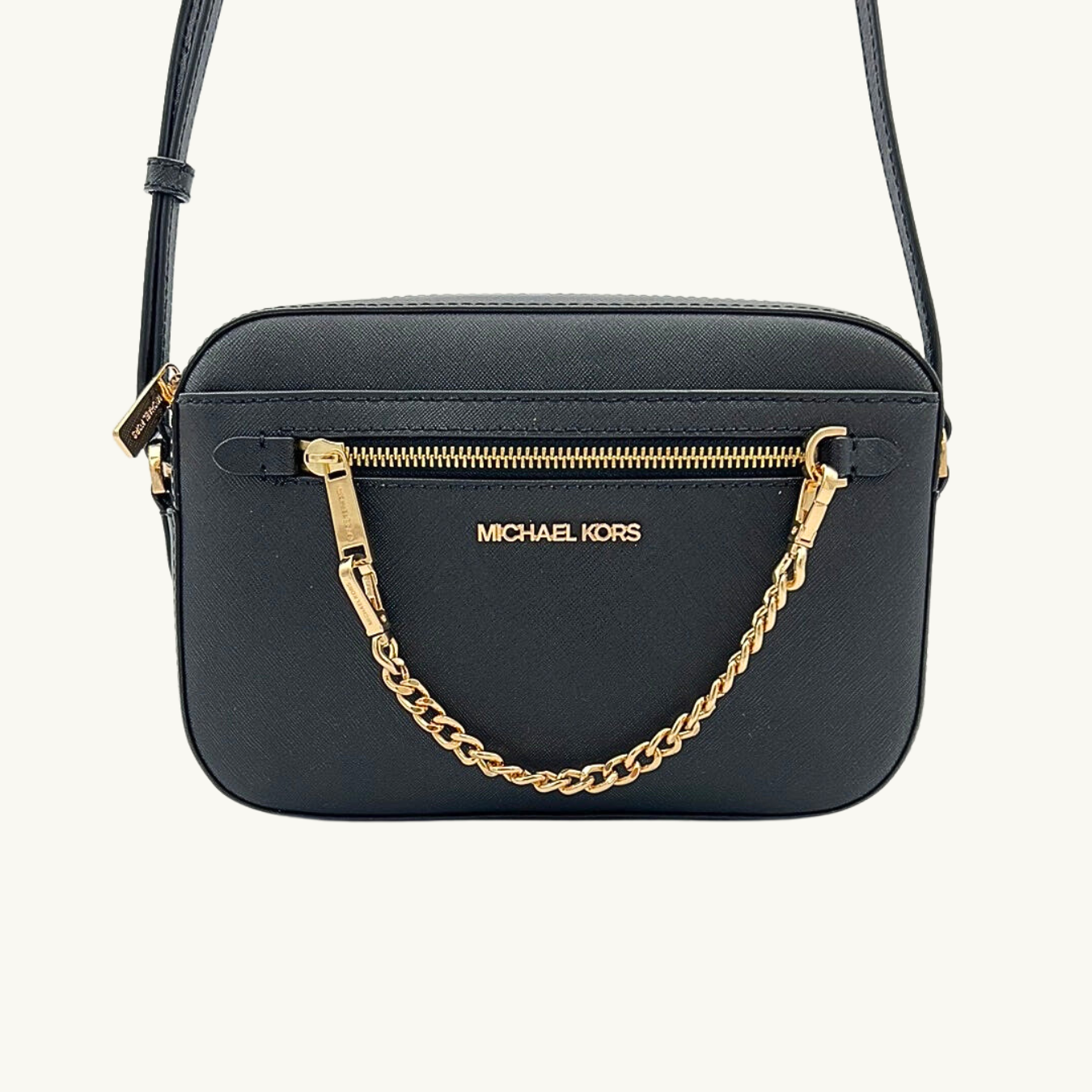 マイケル・コース ショルダーバッグ レディース / JET SET ITEM EAST WEST ZIP CHAIN CROSSBODY / ブラック サフィアーノレザー