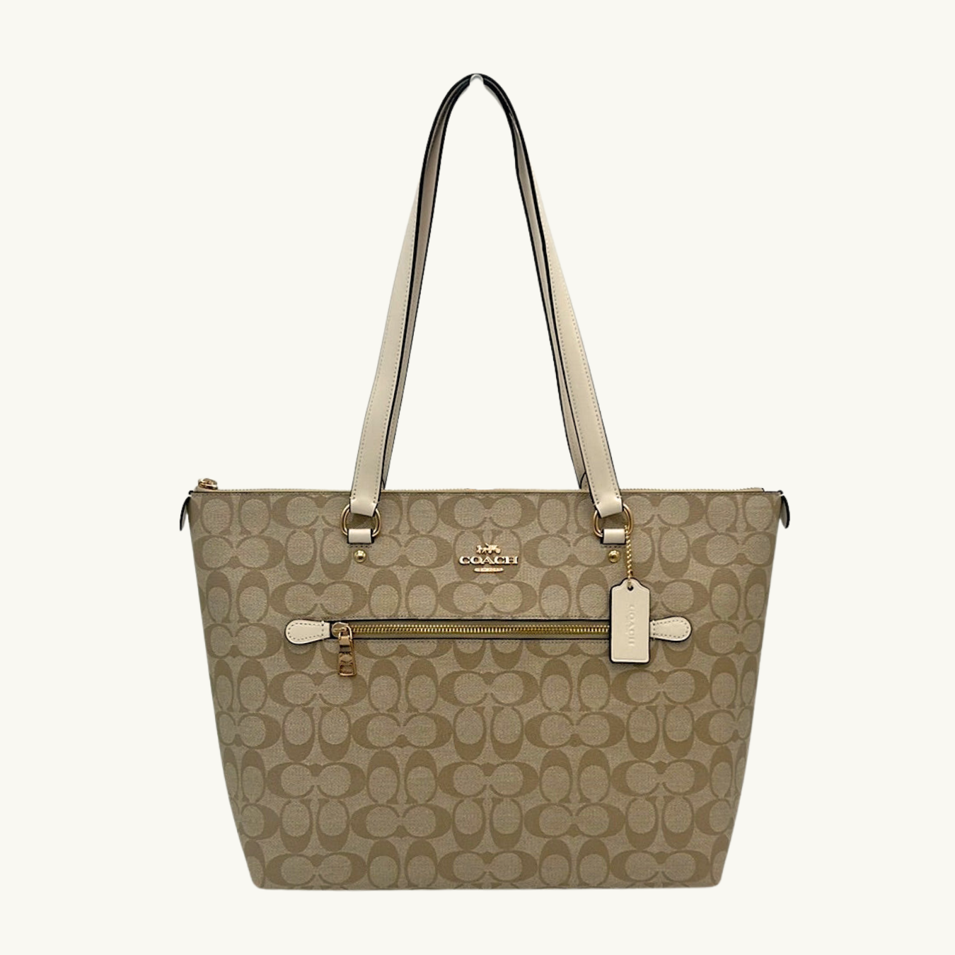 コーチ ギャラリー トートバッグ レディース / GALLERY TOTE IN SIGNATURE CANVAS / ライトカーキ チョーク シグネチャーキャンバス