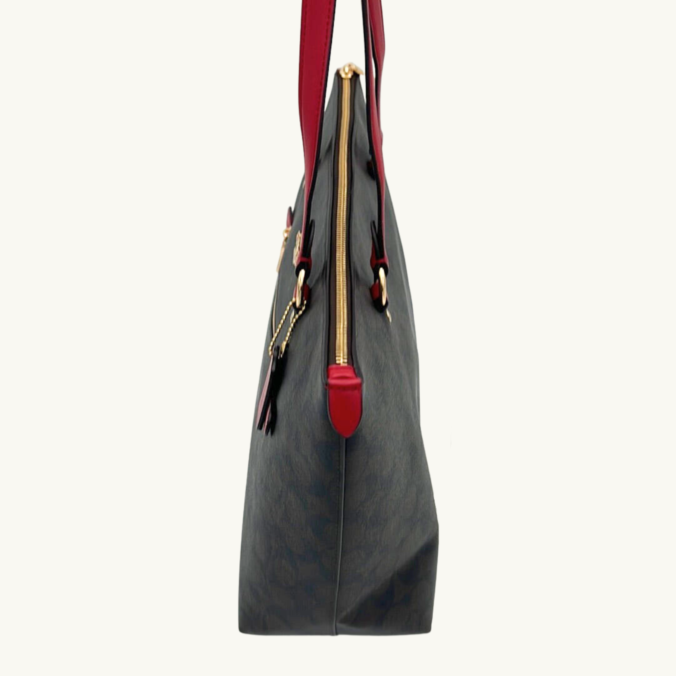 コーチ ギャラリー トートバッグ レディース / GALLERY TOTE IN SIGNATURE CANVAS / ブラウン レッド シグネチャーキャンバス