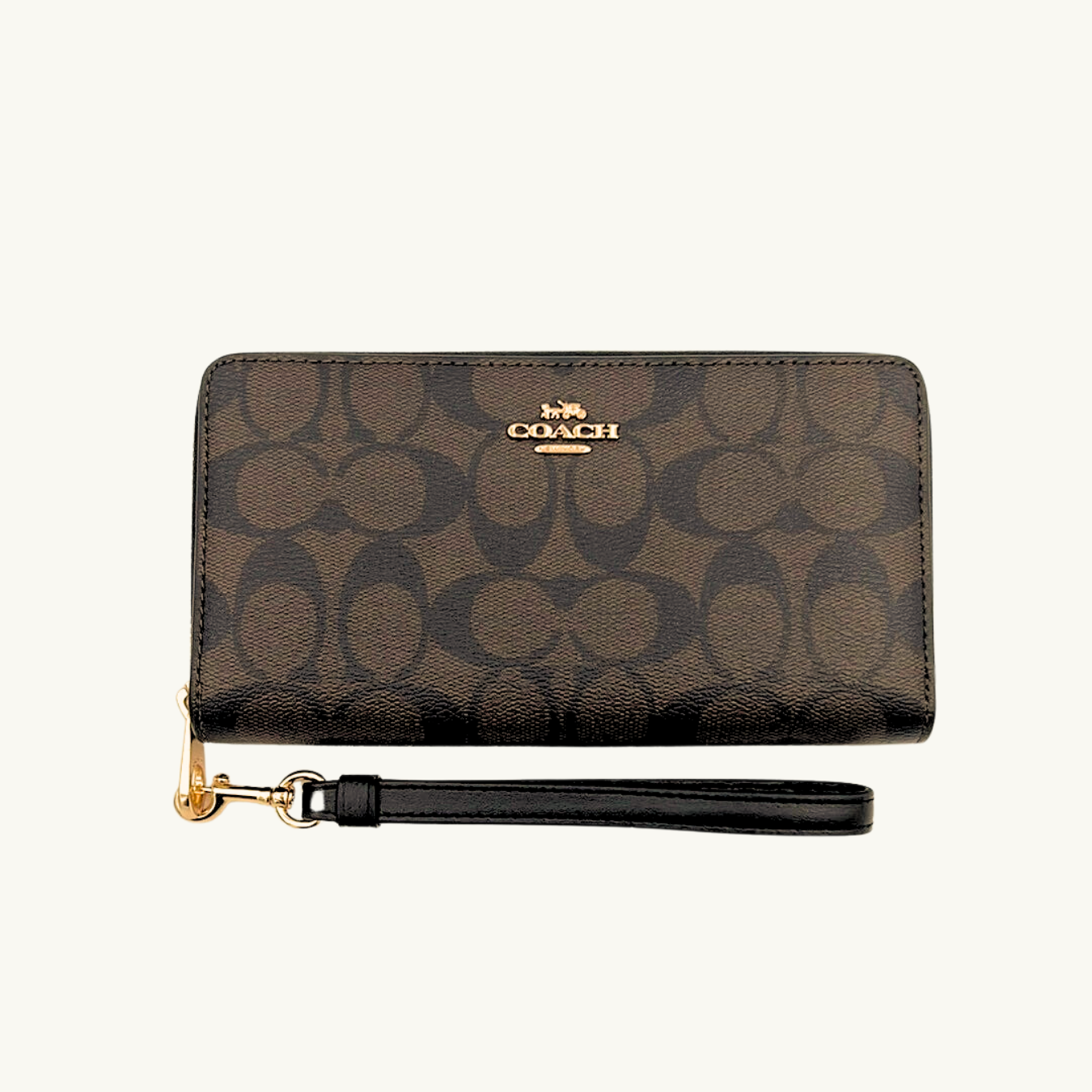 コーチ 長財布 / LONG ZIP AROUND WALLET / ブラウン シグネチャーキャンバス
