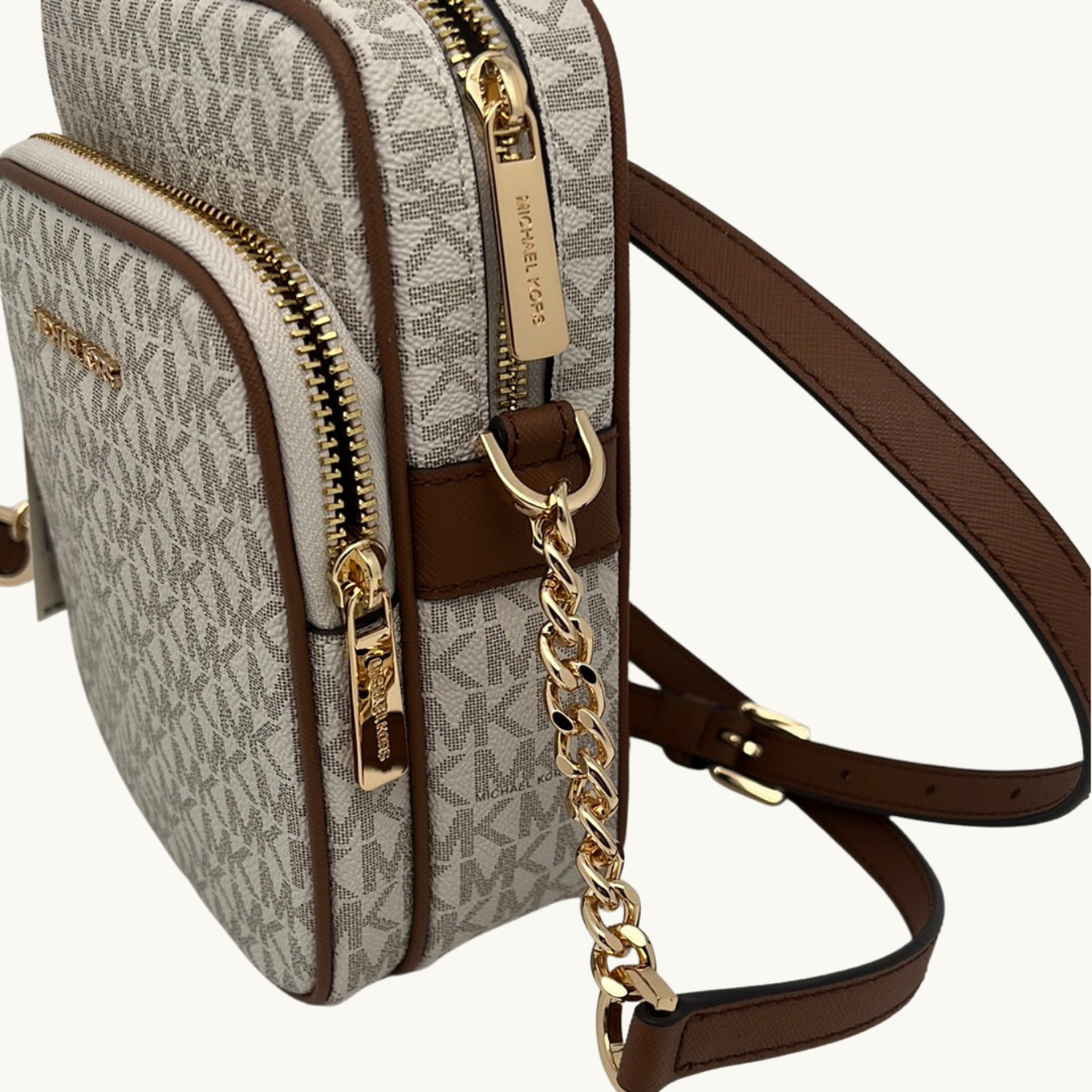 マイケル・コース ショルダーバッグ レディース / JET SET TRAVEL MD NS CHAIN XBODY / バニラ キャンバス