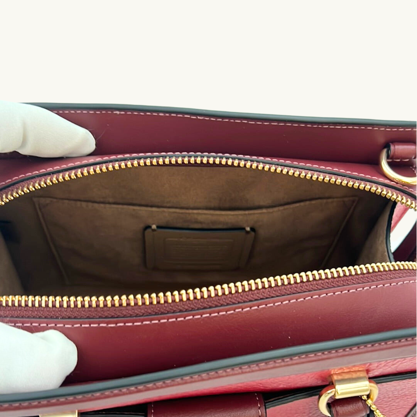 コーチ グレース キャリーオール ハンドバッグ ショルダーバッグ / GRACE CARRYALL / レッドアップルマルチ ペブルレザー