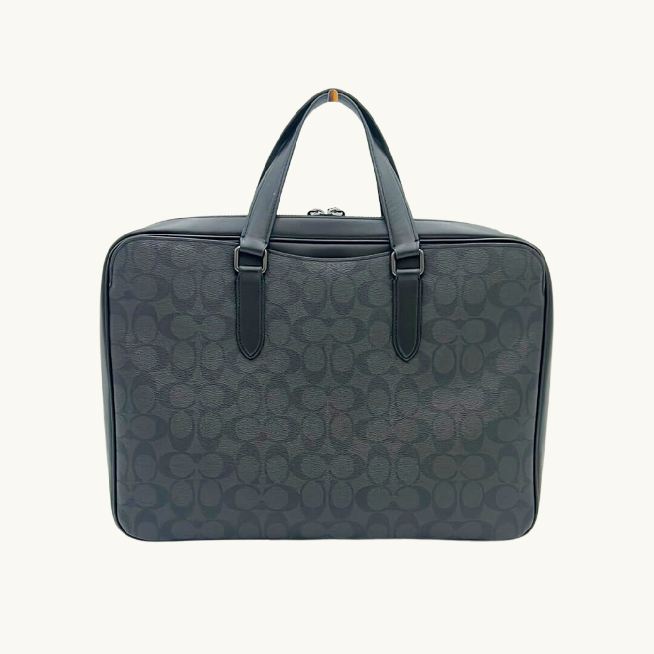 コーチ ブリーフケース メンズ / GRAHAM SLIM BRIEF IN SIGNATURE CANVAS / ブラック オックスブラッド シグネチャーキャンバス カーフレザー