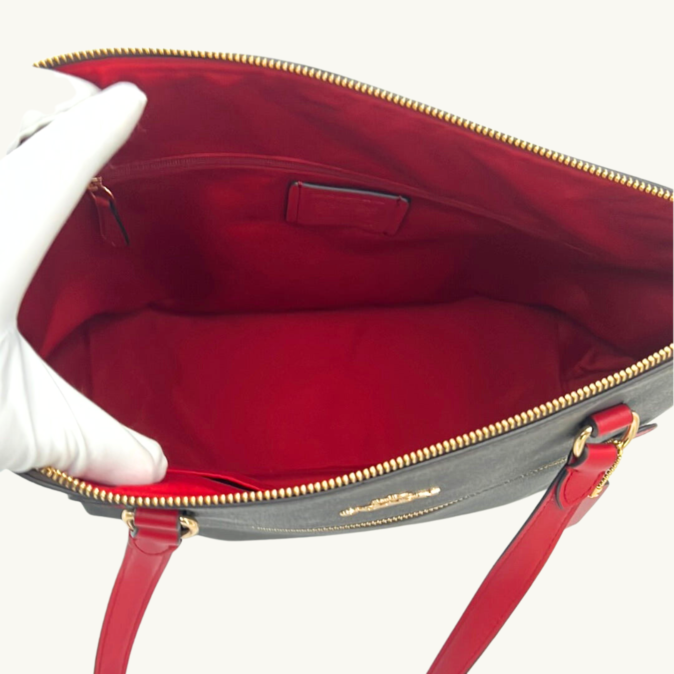 コーチ ギャラリー トートバッグ レディース / GALLERY TOTE IN SIGNATURE CANVAS / ブラウン レッド シグネチャーキャンバス