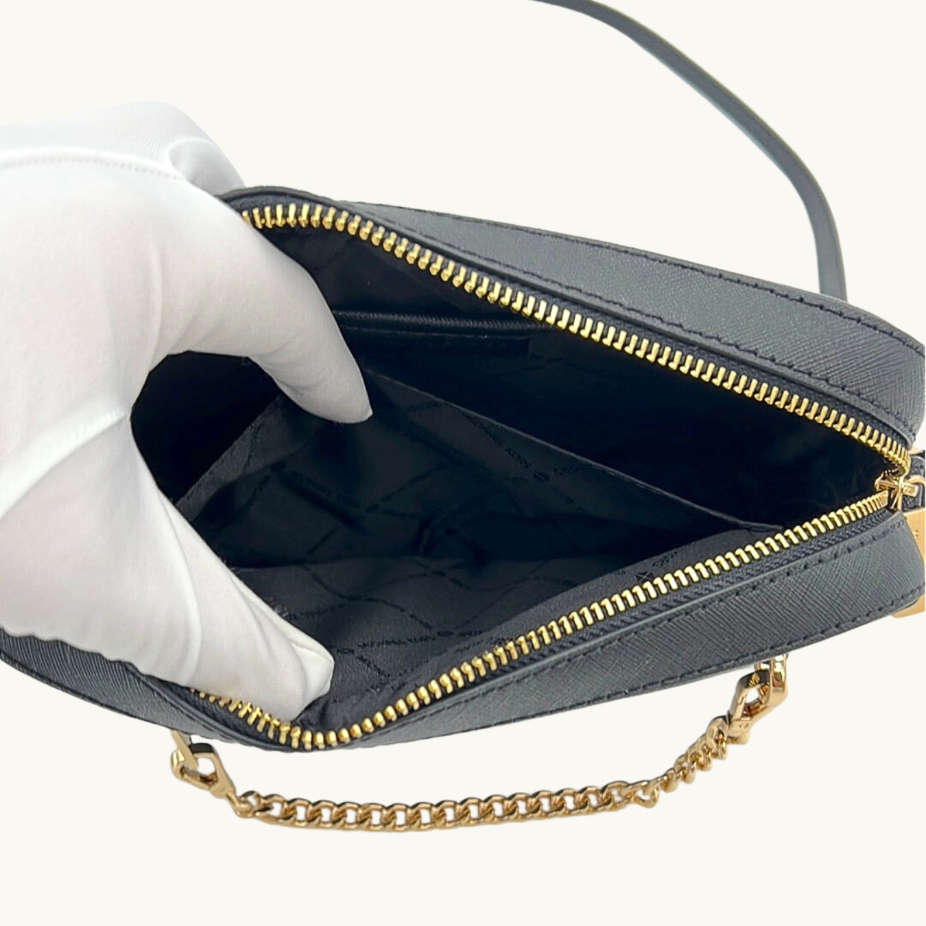 マイケル・コース ショルダーバッグ レディース / JET SET ITEM EAST WEST ZIP CHAIN CROSSBODY / ブラック サフィアーノレザー