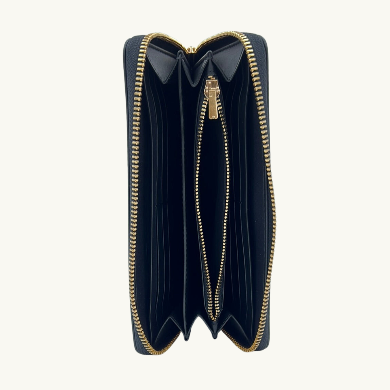 コーチ 長財布 / LONG ZIP AROUND WALLET / ブラック ペブルレザー