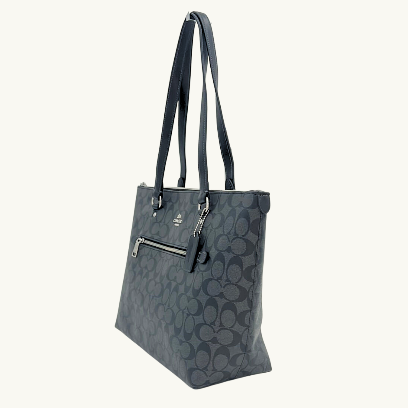 コーチ ギャラリー トートバッグ レディース / GALLERY TOTE IN SIGNATURE CANVAS / グラファイト ブラック シグネチャーキャンバス