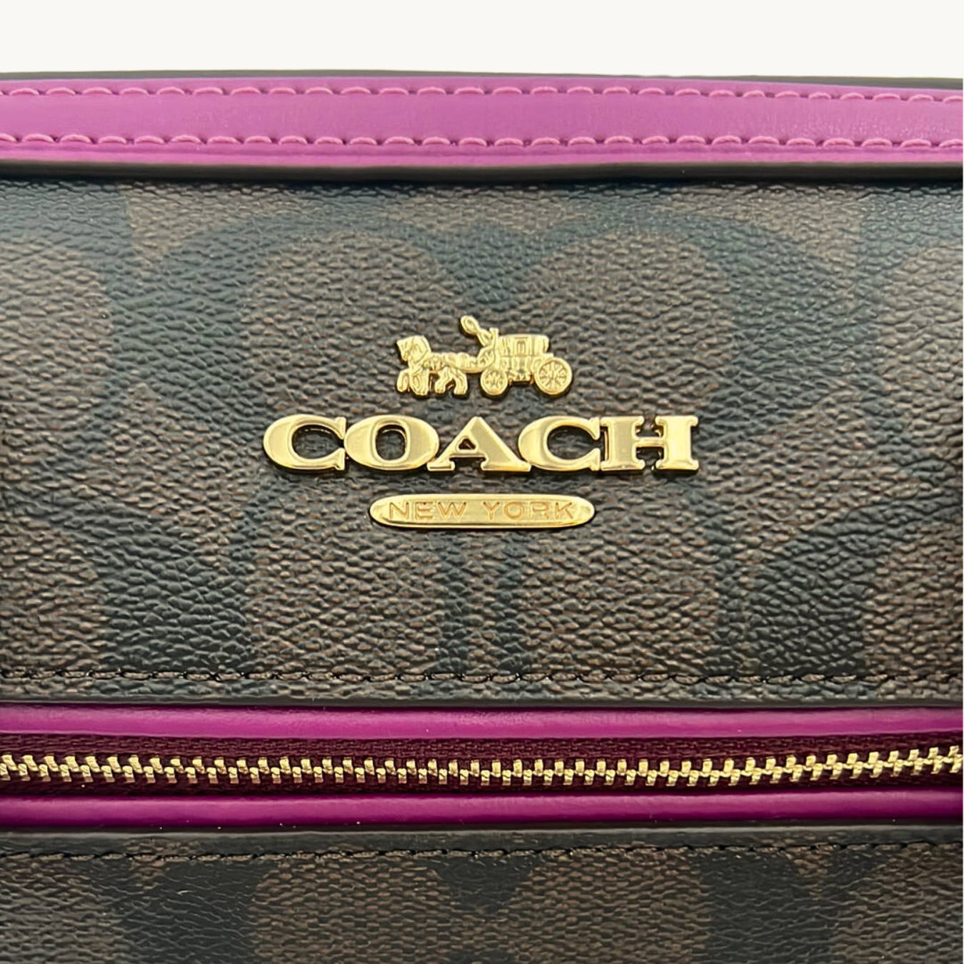 コーチ ハンドバッグ ショルダーバッグ / ROWAN SATCHEL / ブラウン ダークマゼンタ シグネチャーコーテッドキャンバス