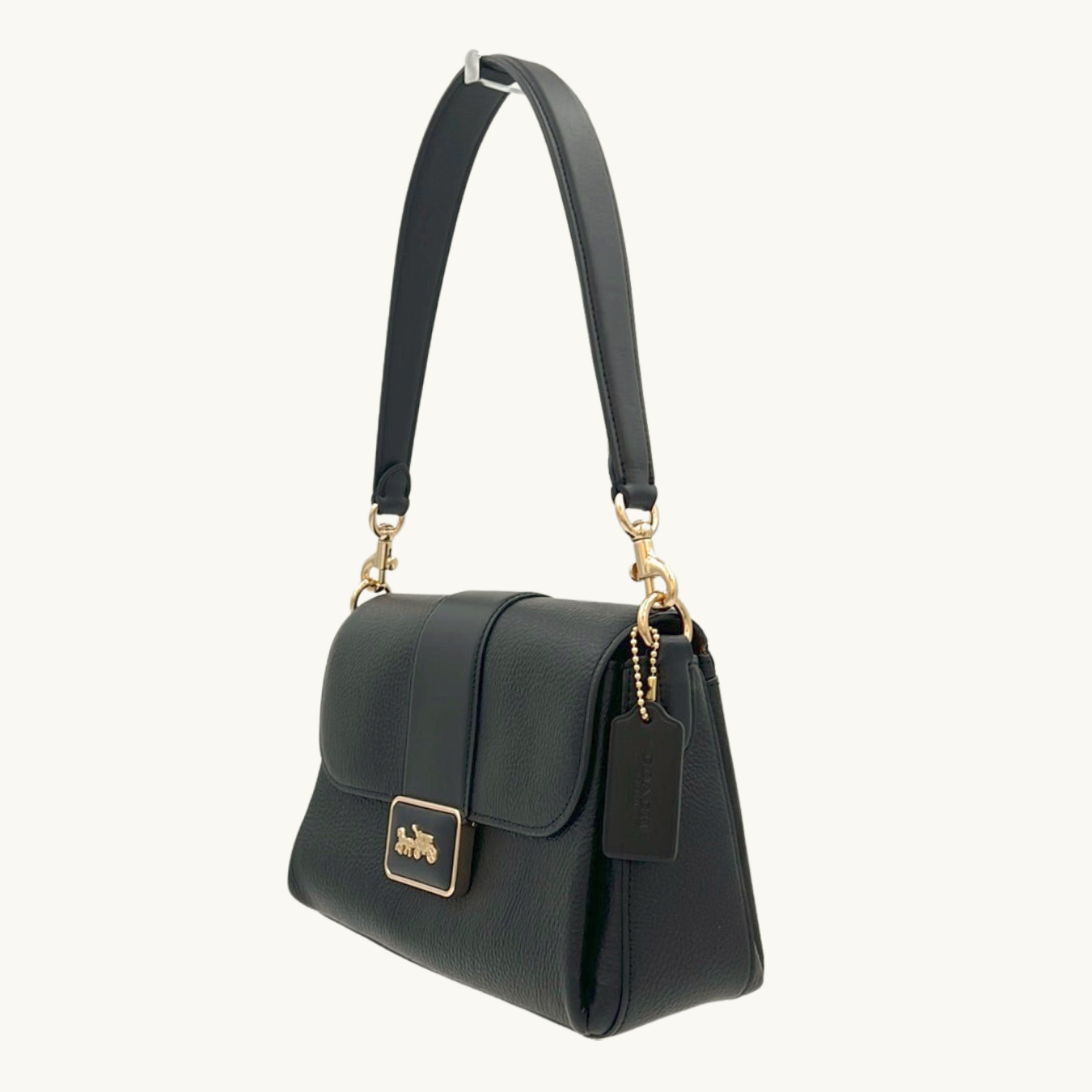 コーチ グレース ショルダー バッグ / GRACE SHOULDER BAG / ブラック ペブルレザー