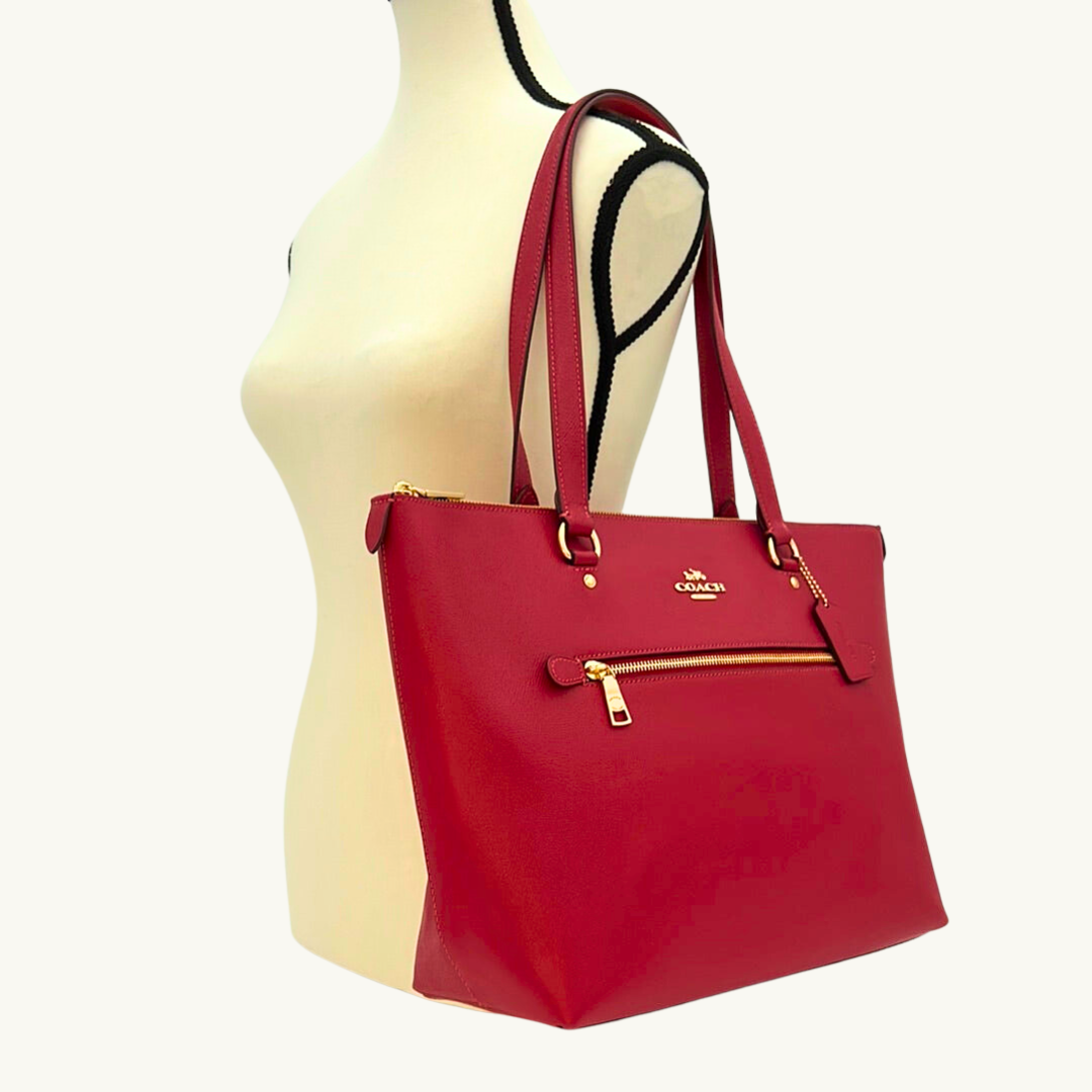 コーチ ギャラリー トートバッグ レディース / CROSS GRAIN LETHER GALLERY TOTE / レッドアップル クロスグレインレザー