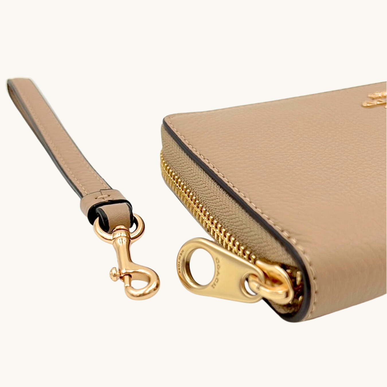 コーチ 長財布 / LONG ZIP AROUND WALLET / トープ ペブルレザー