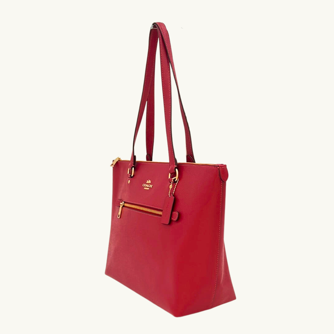 コーチ ギャラリー トートバッグ レディース / CROSS GRAIN LETHER GALLERY TOTE / レッドアップル クロスグレインレザー