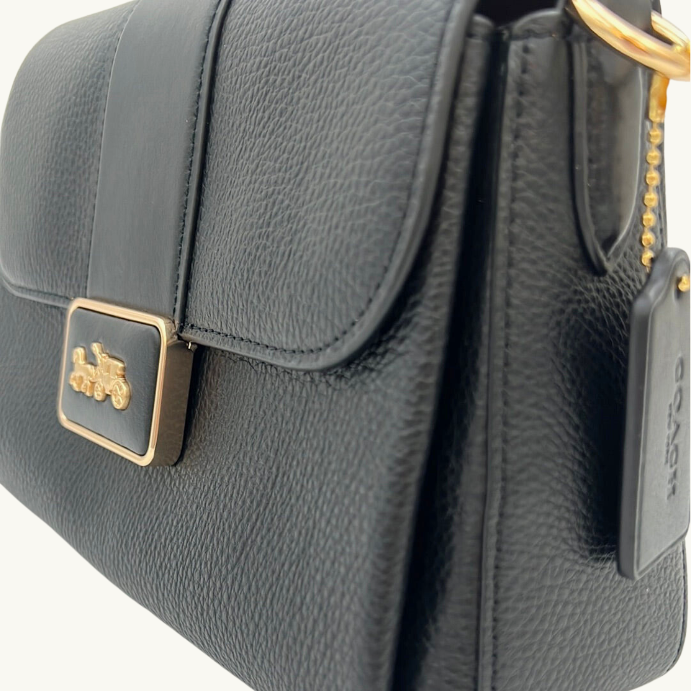 コーチ グレース ショルダー バッグ / GRACE SHOULDER BAG / ブラック ペブルレザー