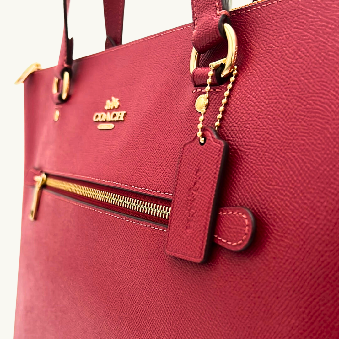 コーチ ギャラリー トートバッグ レディース / CROSS GRAIN LETHER GALLERY TOTE / レッドアップル クロスグレインレザー