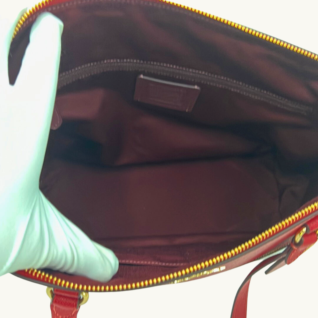 コーチ ギャラリー トートバッグ レディース / CROSS GRAIN LETHER GALLERY TOTE / レッドアップル クロスグレインレザー