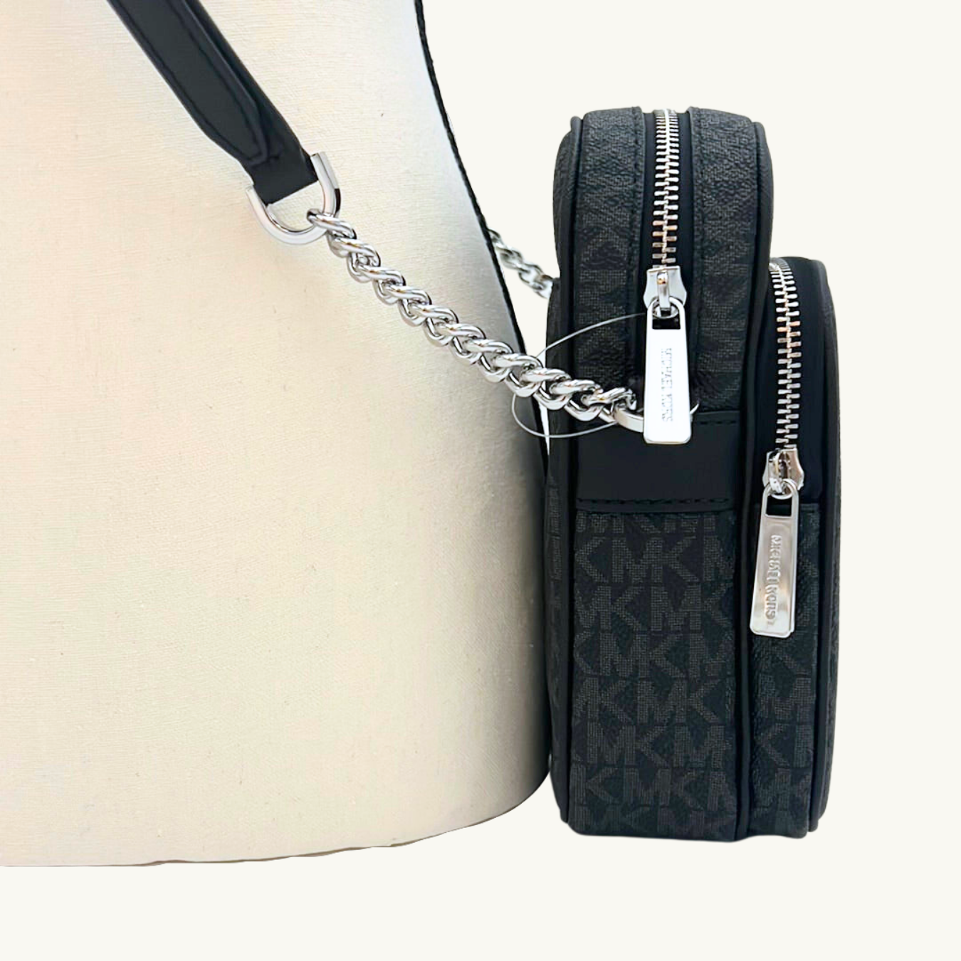 マイケル・コース ショルダーバッグ レディース / JET SET TRAVEL MD NS CHAIN XBODY / ブラック キャンバス