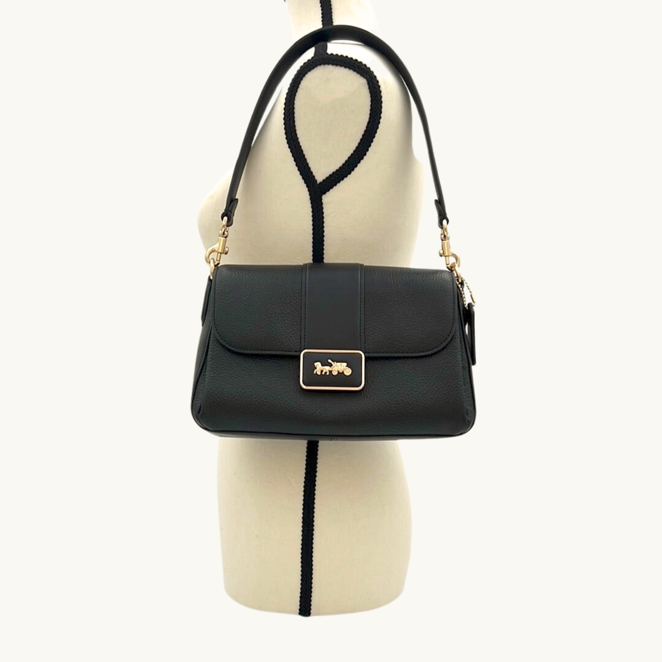 コーチ グレース ショルダー バッグ / GRACE SHOULDER BAG / ブラック ペブルレザー
