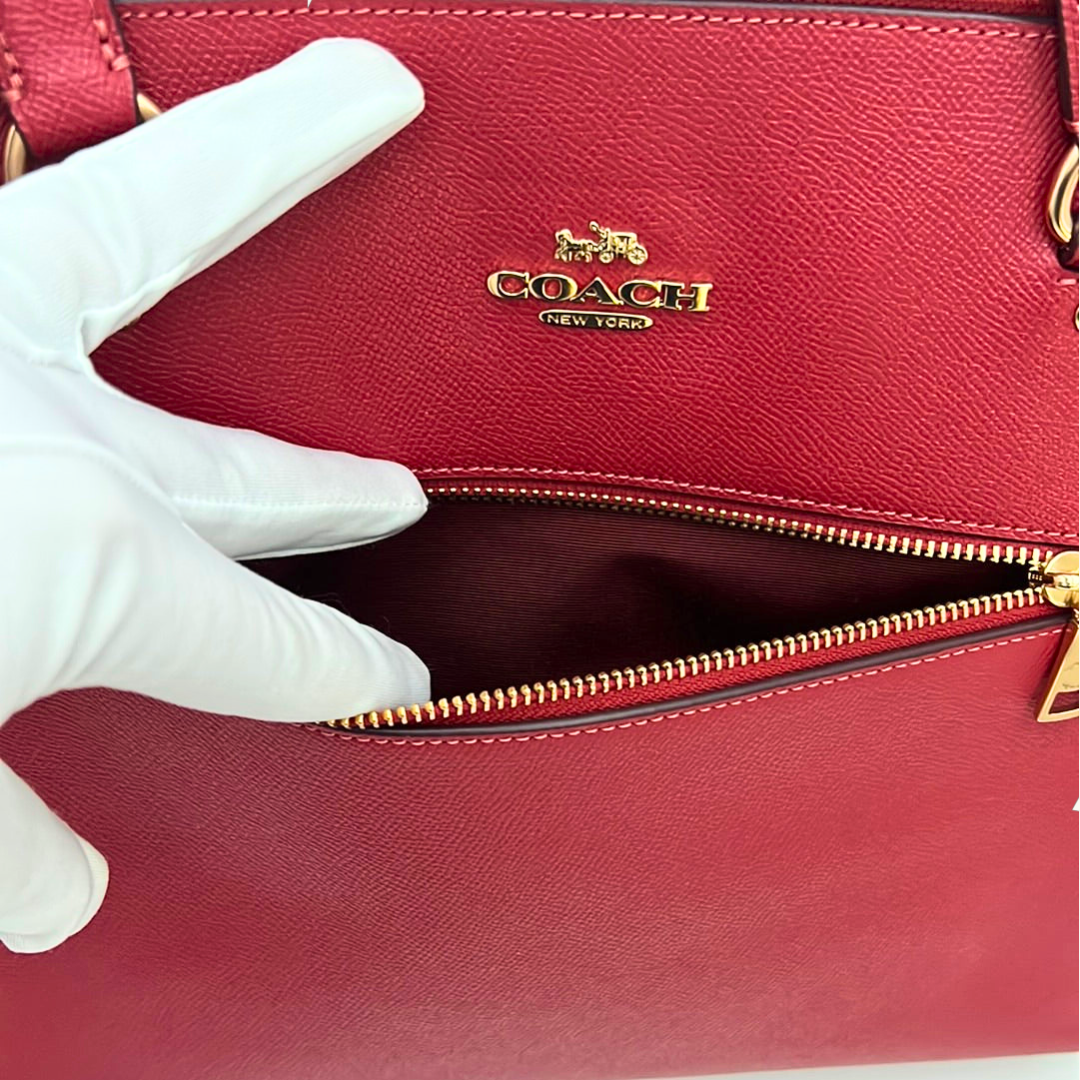 コーチ ギャラリー トートバッグ レディース / CROSS GRAIN LETHER GALLERY TOTE / レッドアップル クロスグレインレザー