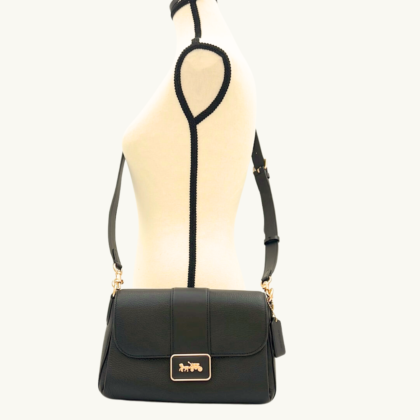 コーチ グレース ショルダー バッグ / GRACE SHOULDER BAG / ブラック ペブルレザー