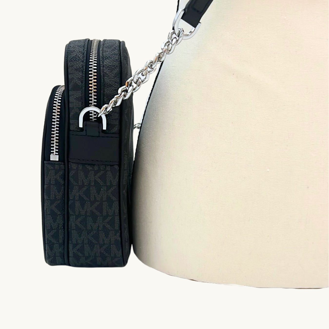 マイケル・コース ショルダーバッグ レディース / JET SET TRAVEL MD NS CHAIN XBODY / ブラック キャンバス