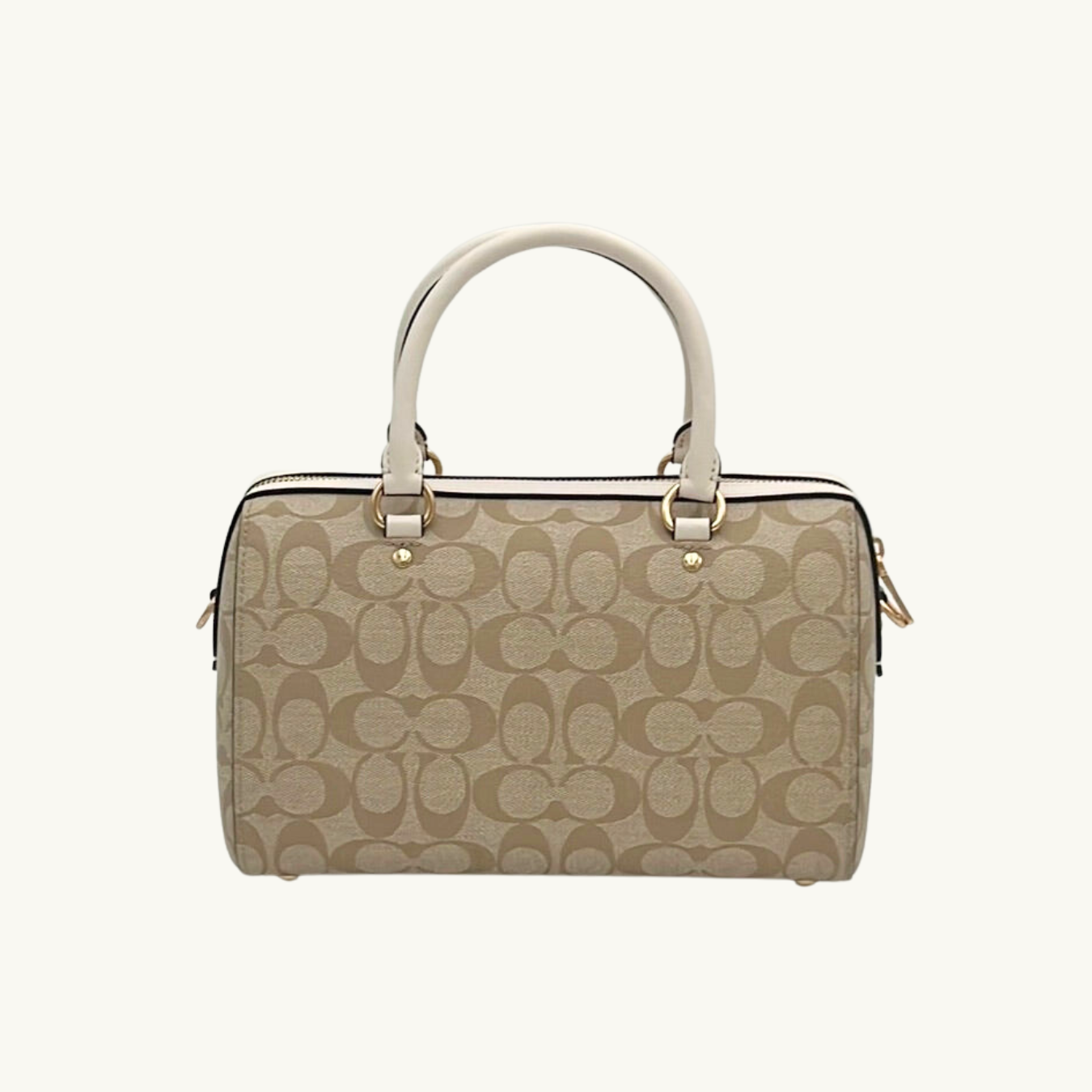 コーチ ハンドバッグ ショルダーバッグ / ROWAN SATCHEL / ライトカーキ チョーク シグネチャーコーテッドキャンバス