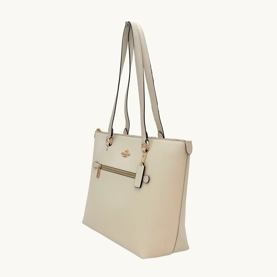 コーチ ギャラリー トートバッグ レディース / CROSS GRAIN LETHER GALLERY TOTE / チョーク クロスグレインレザー