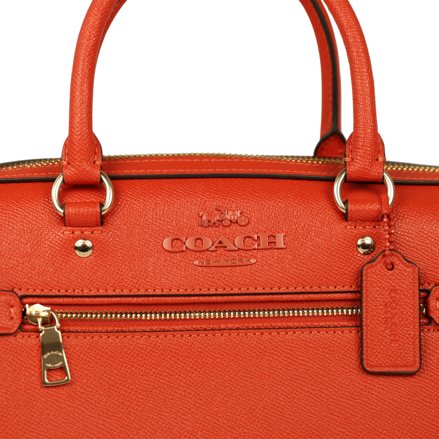 コーチ ハンドバッグ ショルダーバッグ / ROWAN SATCHEL / マンゴー クロスグレインレザー