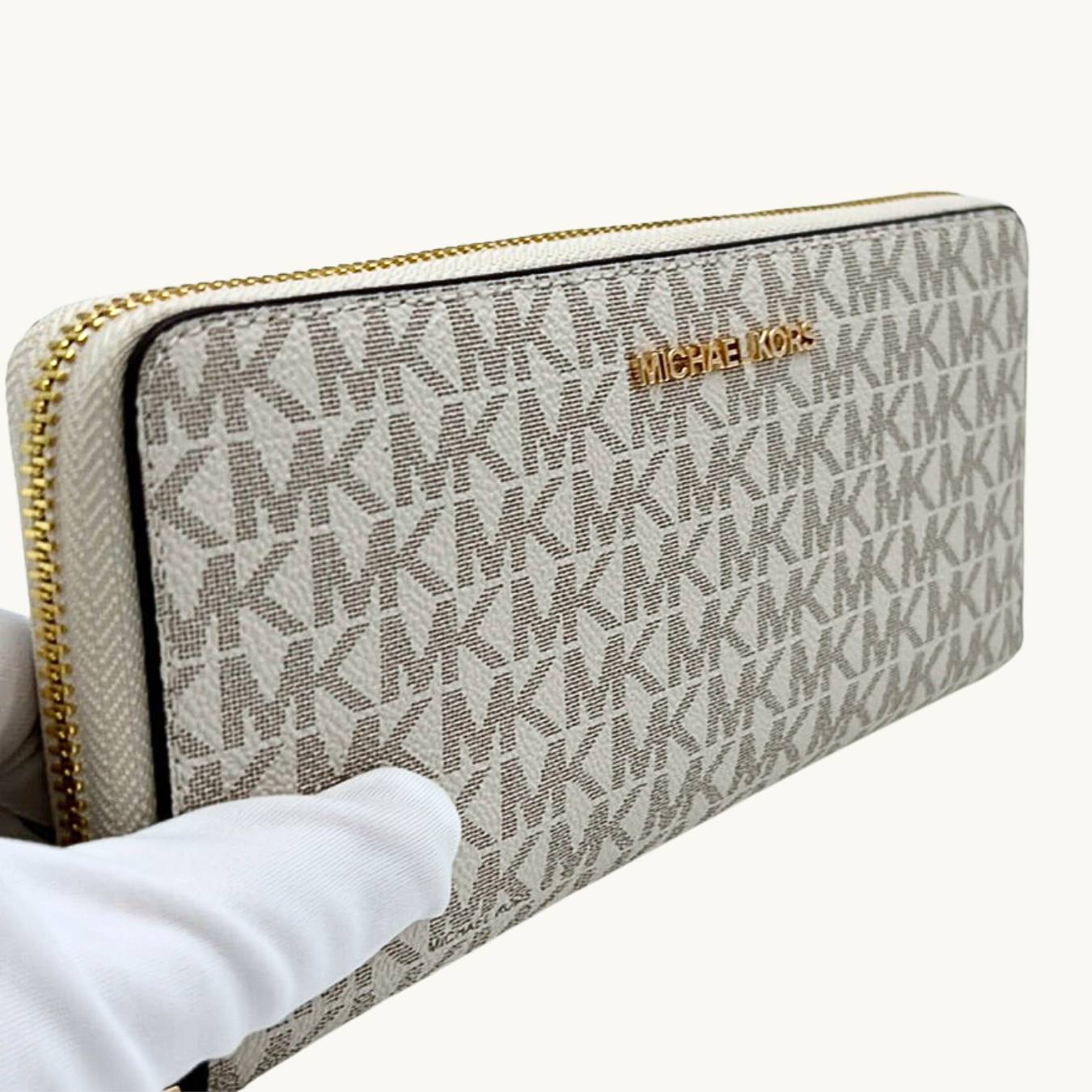 マイケル・コース 長財布 / Jet Set Travel Continental / バニラ キャンバス