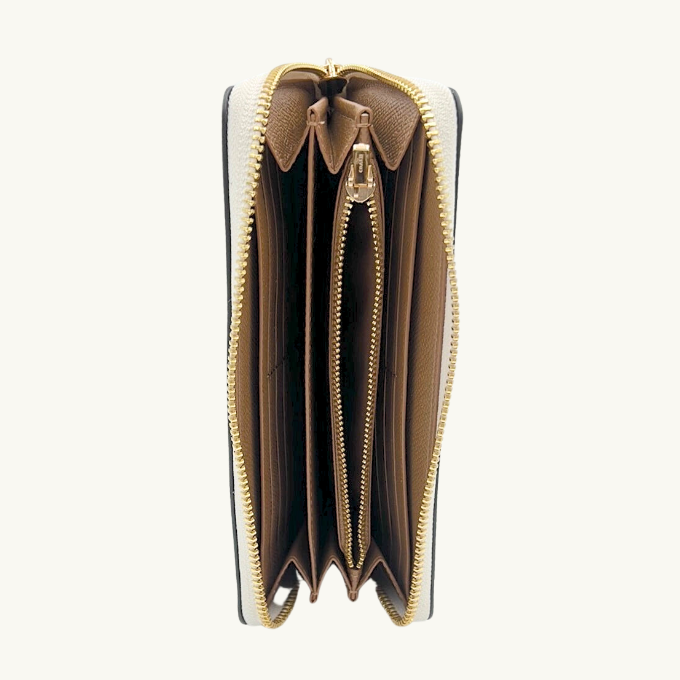 コーチ 長財布 / LONG ZIP AROUND WALLET / チョーク クロスグレインレザー