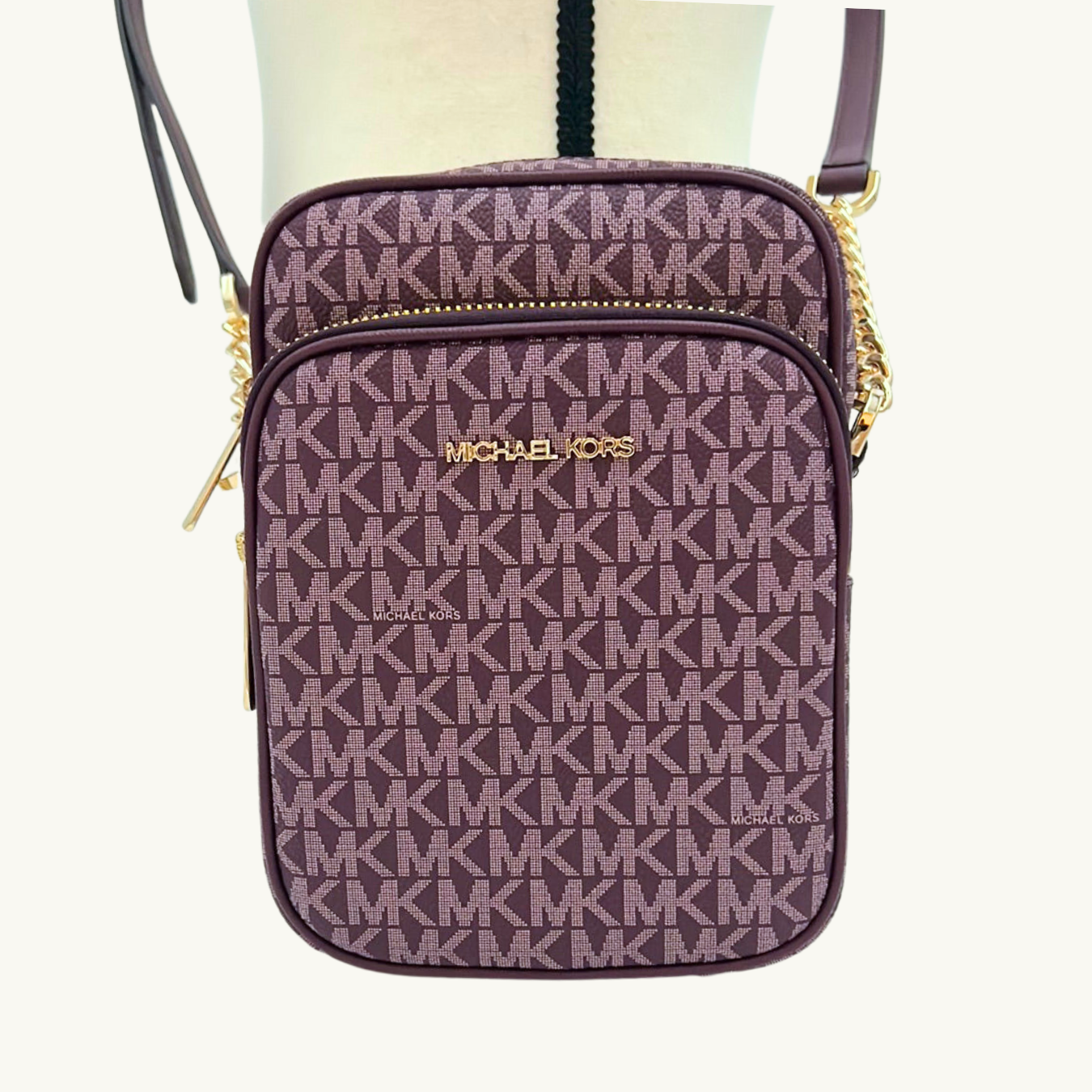 マイケル・コース ショルダーバッグ レディース / JET SET TRAVEL MD NS CHAIN XBODY / ボルドーマルチ キャンバス