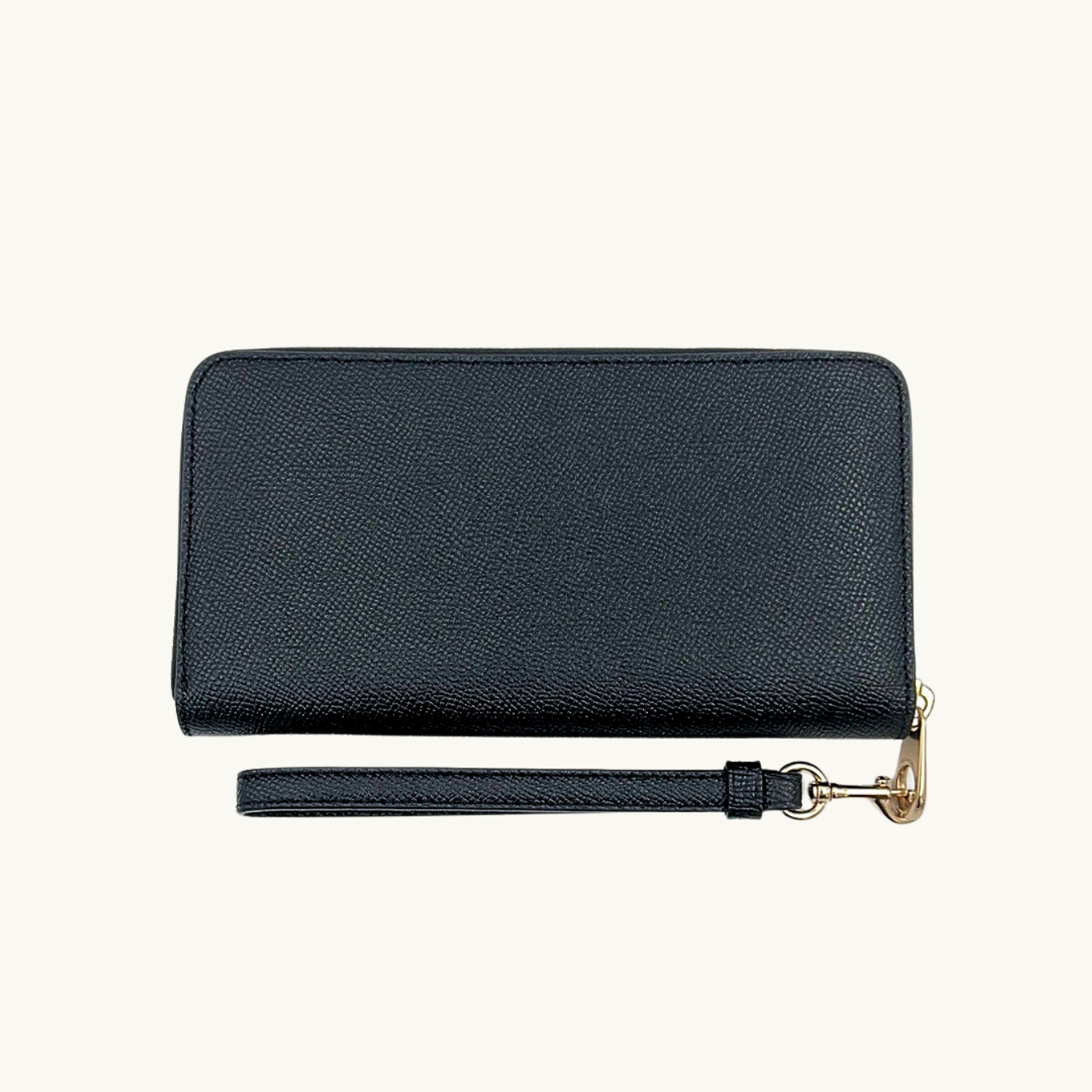 コーチ 長財布 / LONG ZIP AROUND WALLET / ブラック クロスグレインレザー