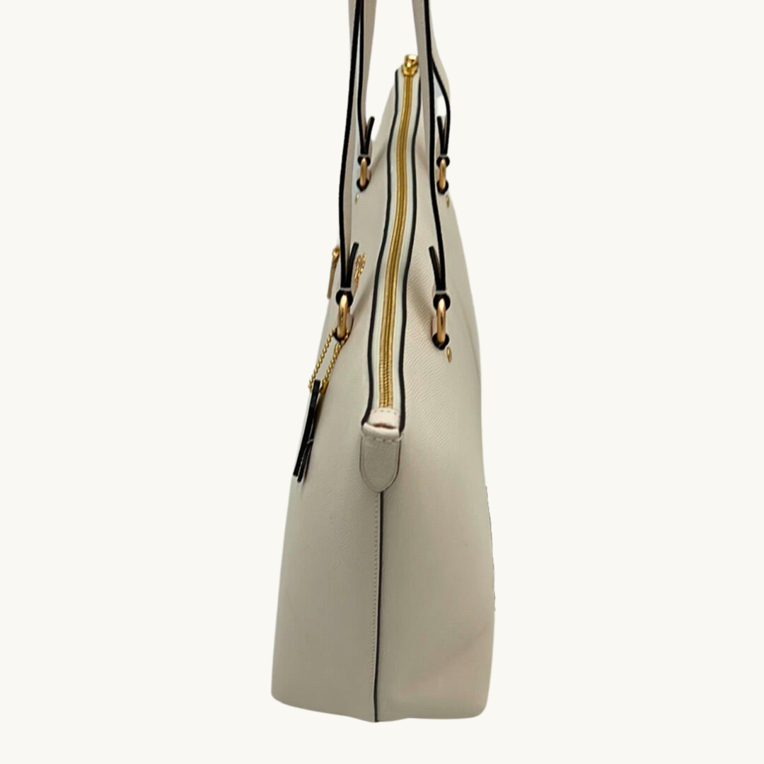 コーチ ギャラリー トートバッグ レディース / CROSS GRAIN LETHER GALLERY TOTE / チョーク クロスグレインレザー