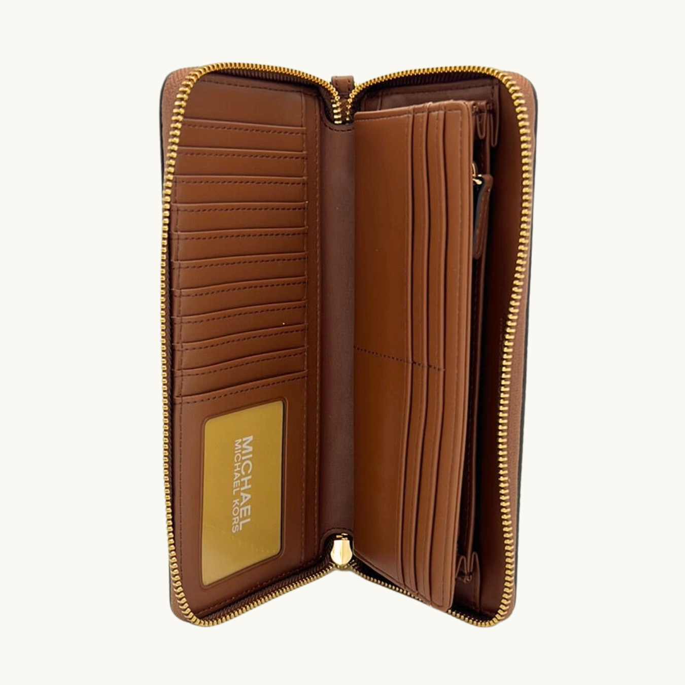 マイケル・コース 長財布 / Jet Set Travel Continental / ラゲッジブラウン ペブルレザー