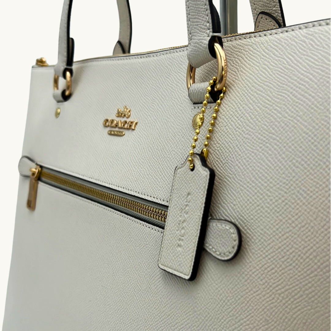 コーチ ギャラリー トートバッグ レディース / CROSS GRAIN LETHER GALLERY TOTE / チョーク クロスグレインレザー