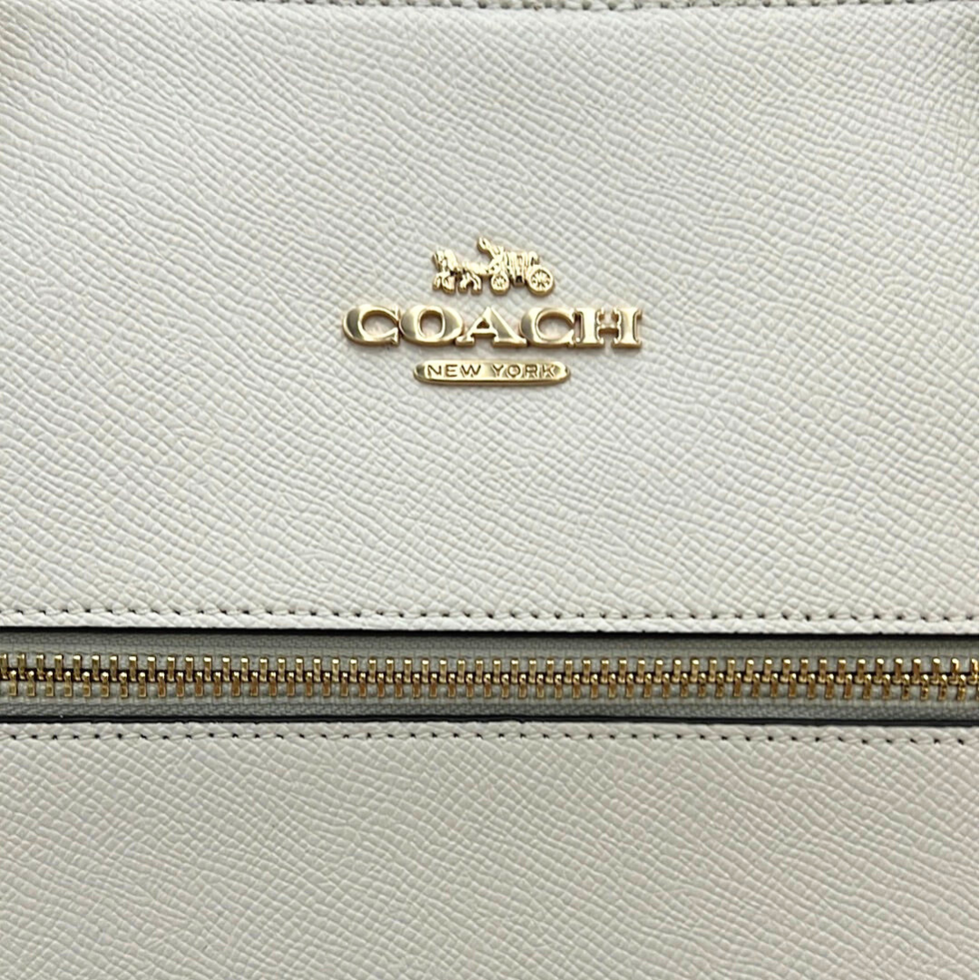 コーチ ギャラリー トートバッグ レディース / CROSS GRAIN LETHER GALLERY TOTE / チョーク クロスグレインレザー