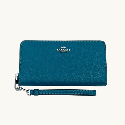 Coach コーチ Long Zip Around Wallet 長財布【送料0/国内即発】 コーチ 長財布 / LONG ZIP AROUND WALLET / ディープターコイズ