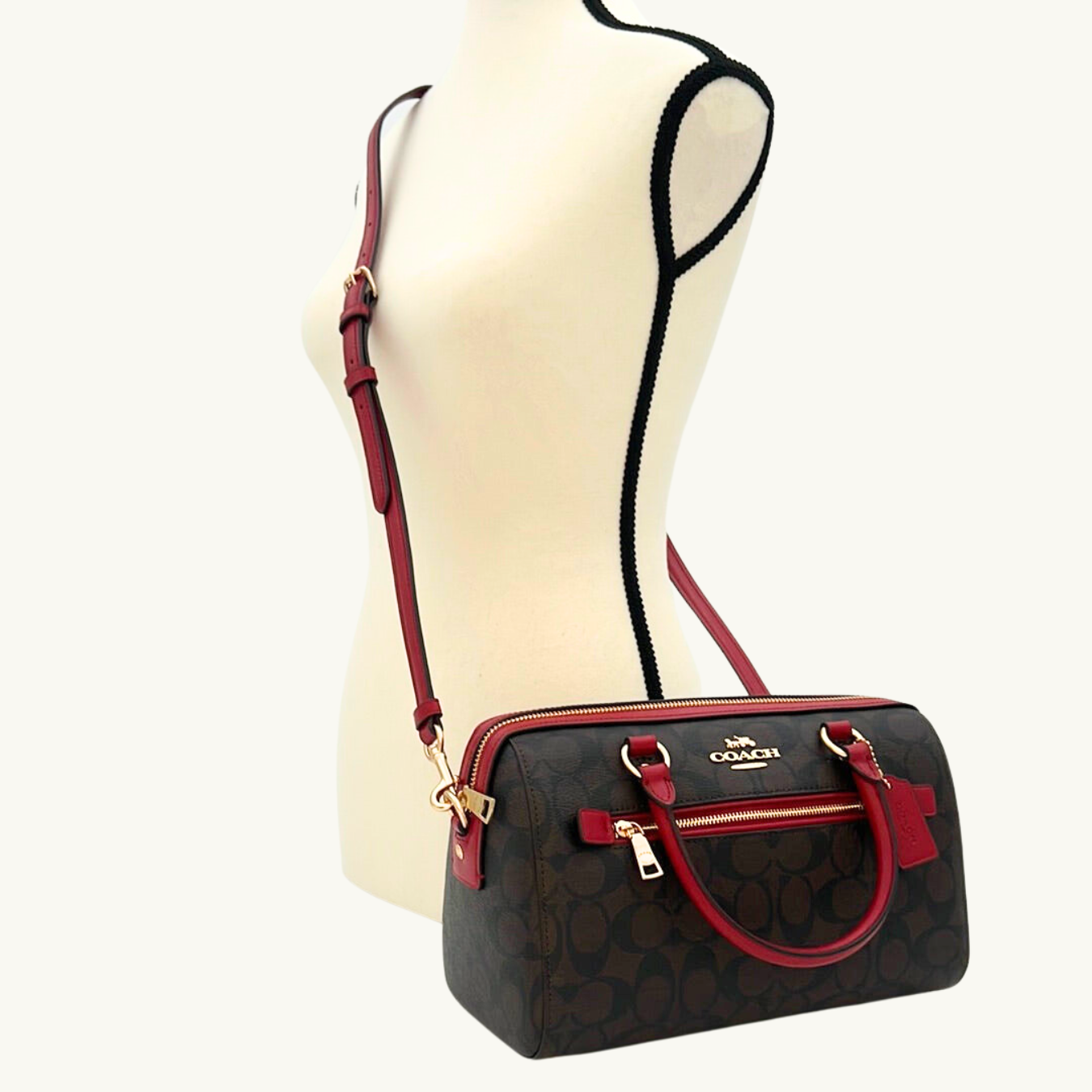 COACH ショルダーバッグ ブラウン/レッド COACH - 新品 コーチ COACH COACH ショルダーバッグ ブラウン/レッド COACH - 新品 コーチ COACH