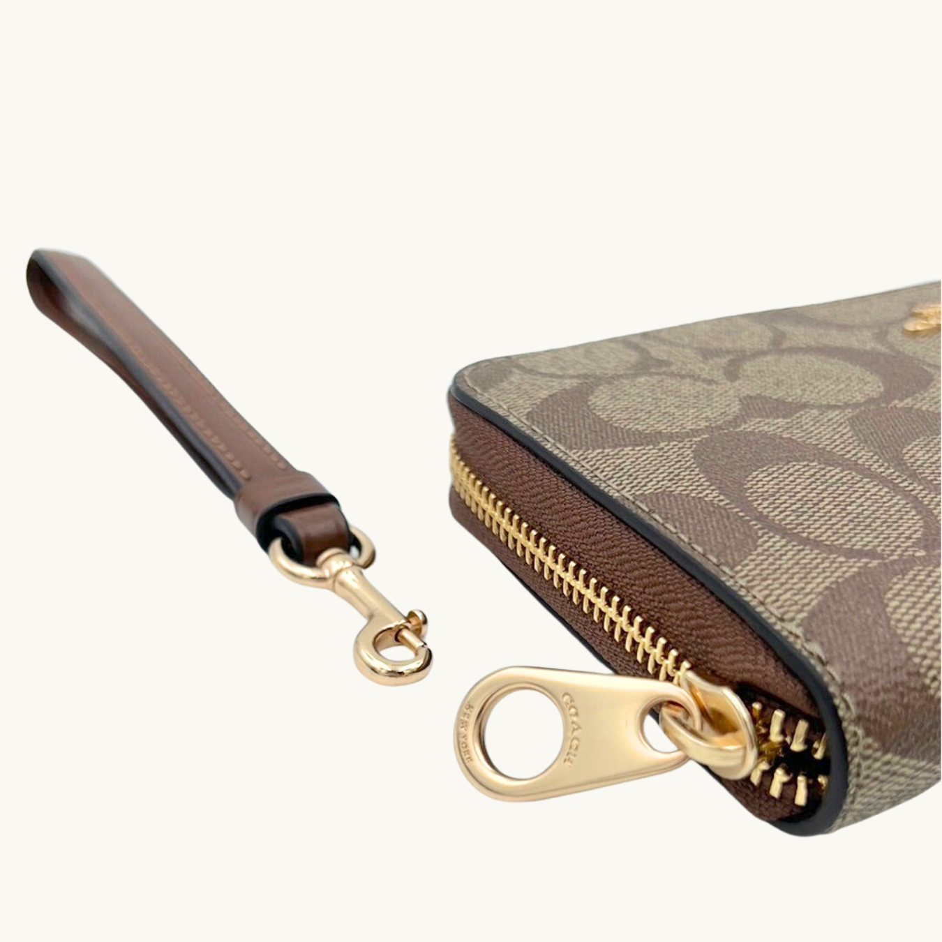 コーチ 長財布 / LONG ZIP AROUND WALLET / カーキ シグネチャー コーチ 長財布 / LONG ZIP AROUND WALLET / カーキ シグネチャー
