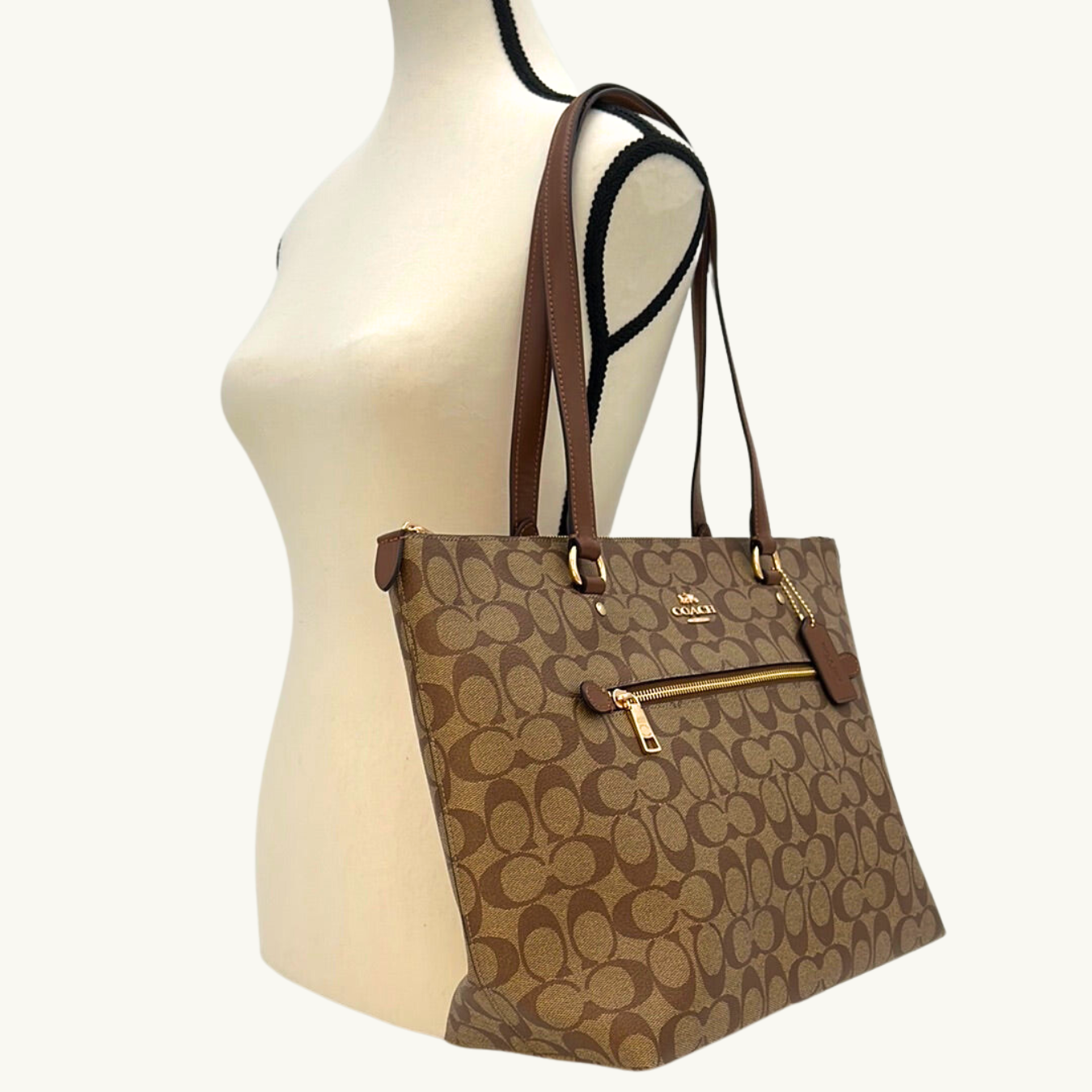 ブルー×レッド コーチトートバッグ COACHギャラリートート